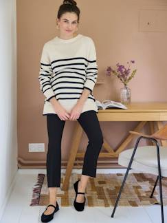 Umstandsmode-Pullover & Strickjacken-Gestreifter Pullover für Schwangerschaft und Stillzeit mit Knöpfen