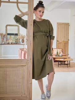 Umstandsmode-Umstandskleider-Umstands-Sweatkleid mit Gürtel
