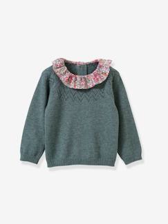 Babymode-Pullover, Strickjacken & Sweatshirts-Mädchen Pullover mit Liberty-Kragen CYRILLUS