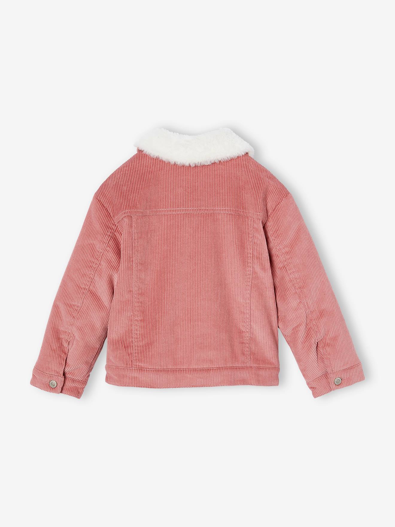 Thumbnail - Mädchen Cordjacke mit Kuschelfutter und Recycling-Polyester blush