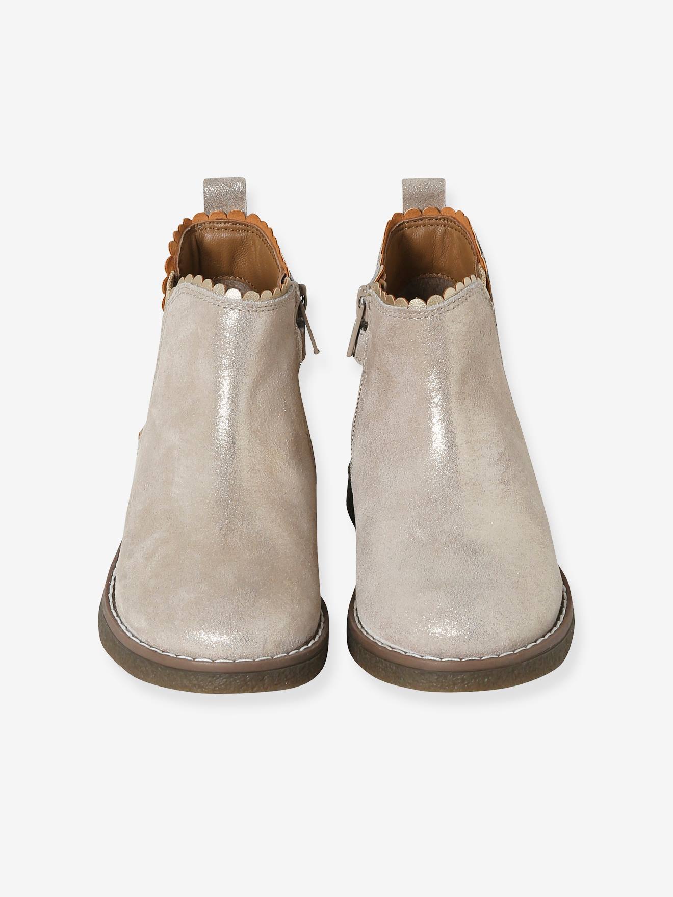 Thumbnail - Mädchen Leder-Boots mit Zierborte