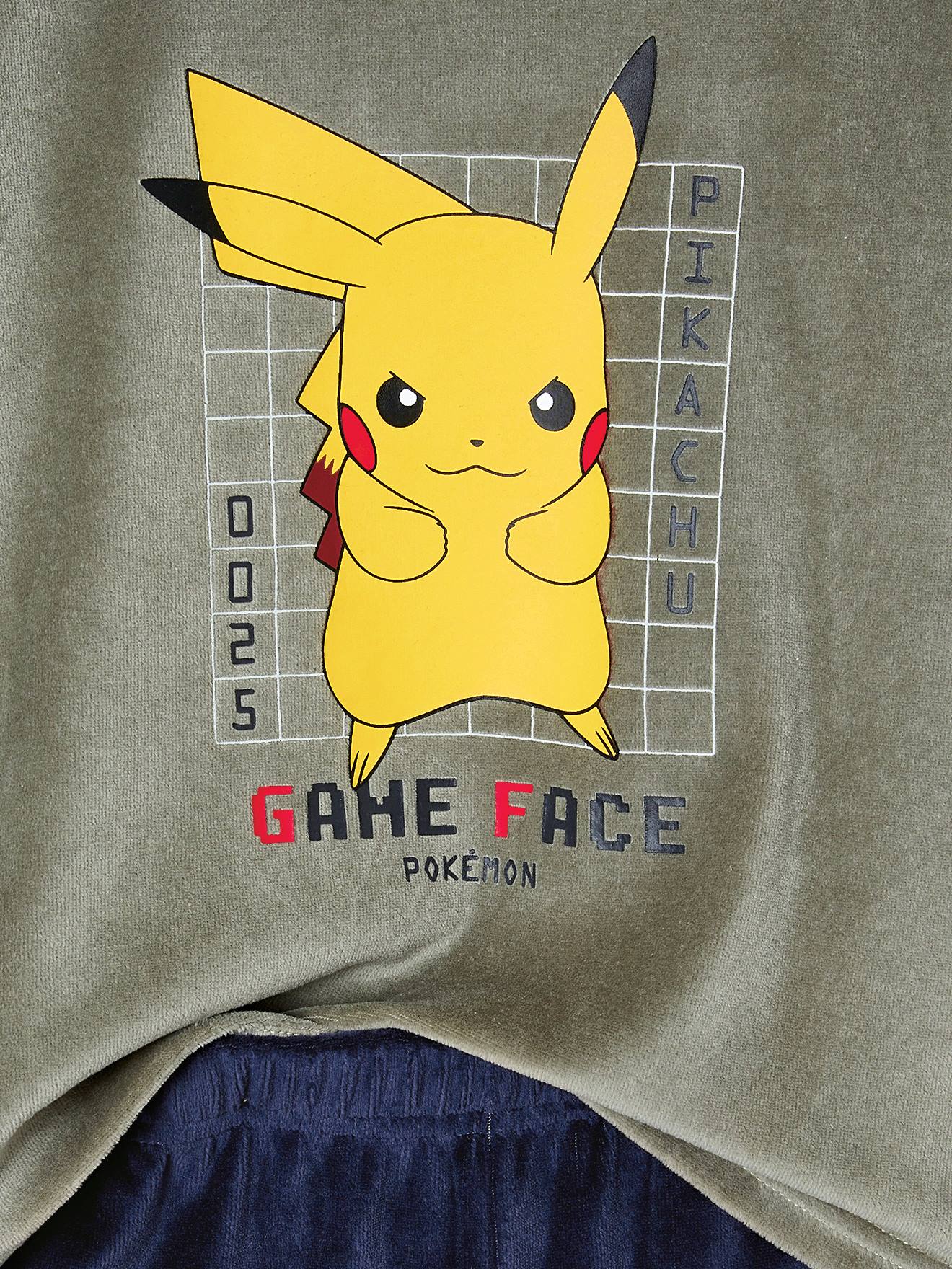 Thumbnail - Kinder Samt-Schlafanzug POKEMON salbei