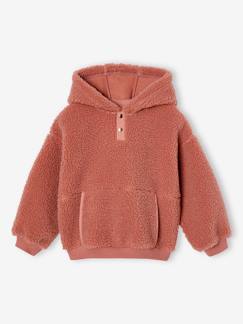 Maedchenkleidung-Pullover, Strickjacken & Sweatshirts-Mädchen Kapuzenpullover aus Teddyfleece