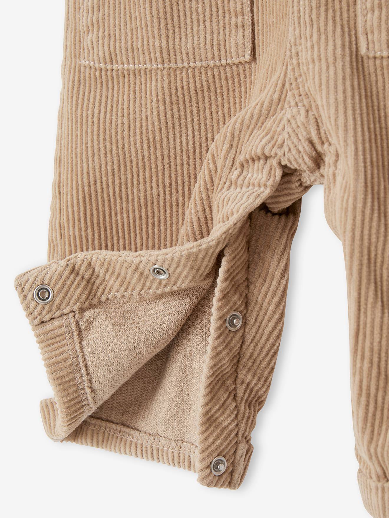 Vertbaudet Jungen Baby Cord-Latzhose – Weites Bein, Verstellbare Träger, Aus 100% Baumwolle