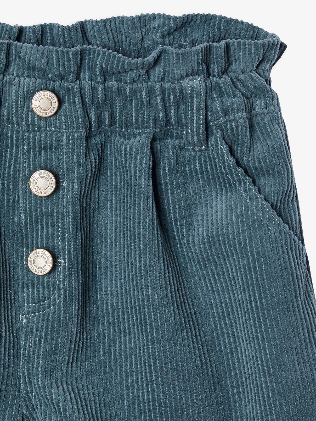 Thumbnail - Mädchen Paperbag-Shorts aus Cord pfauen