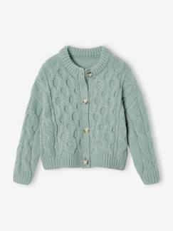 Maedchenkleidung-Pullover, Strickjacken & Sweatshirts-Mädchen Cardigan aus Zopfstrick