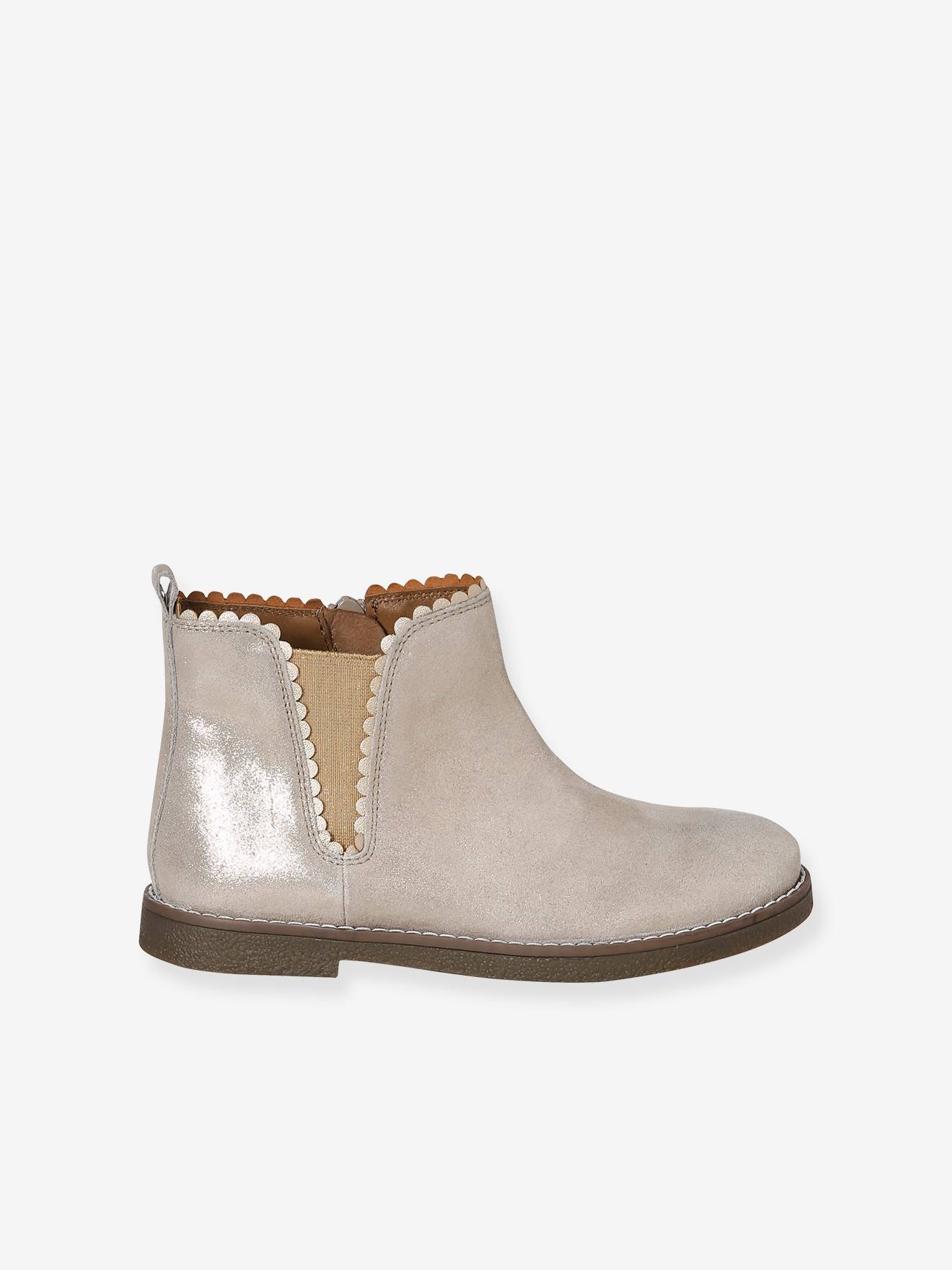 Thumbnail - Mädchen Boots aus Leder mit Zierborte