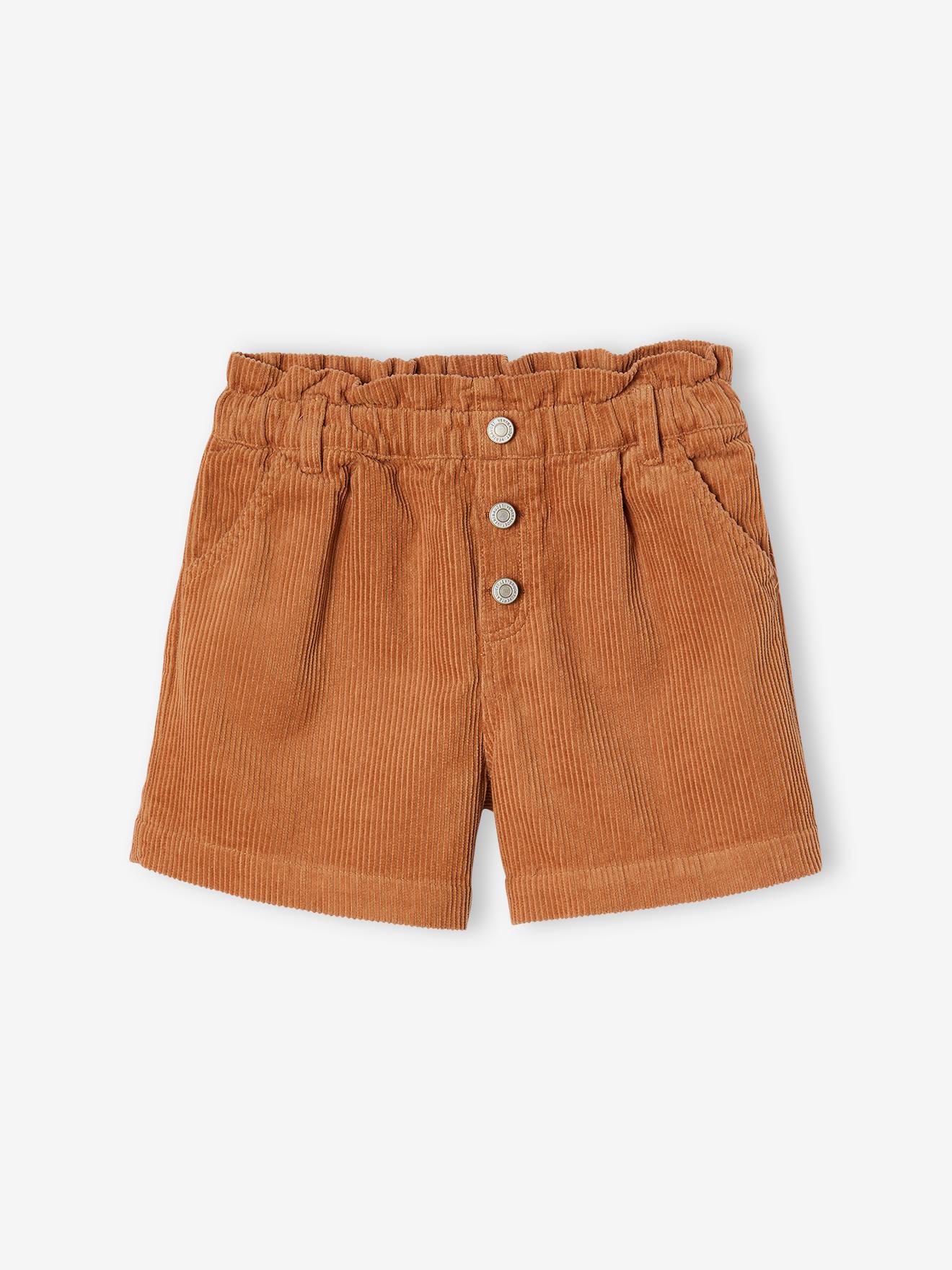 Mädchen Paperbag-Shorts aus Cord zimt Gr. 86 von vertbaudet