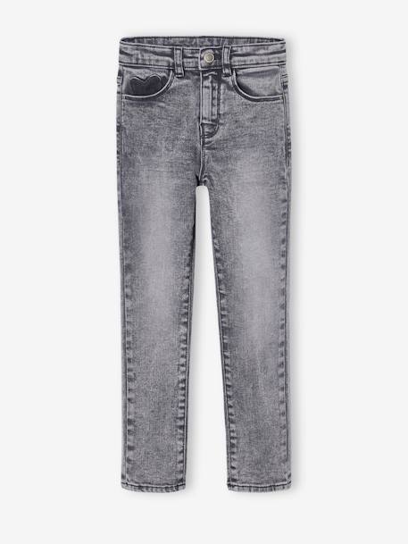 Mädchen Slim-Jeans, Hüftweite SLIM dunkel blau+grauer denim+mittelblau 5