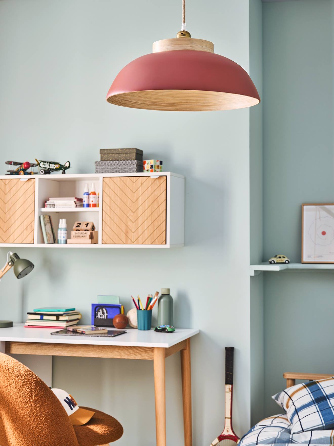 Vertbaudet Kinderzimmer Bambus-Lampenschirm Terrakotta Einheitsgröße