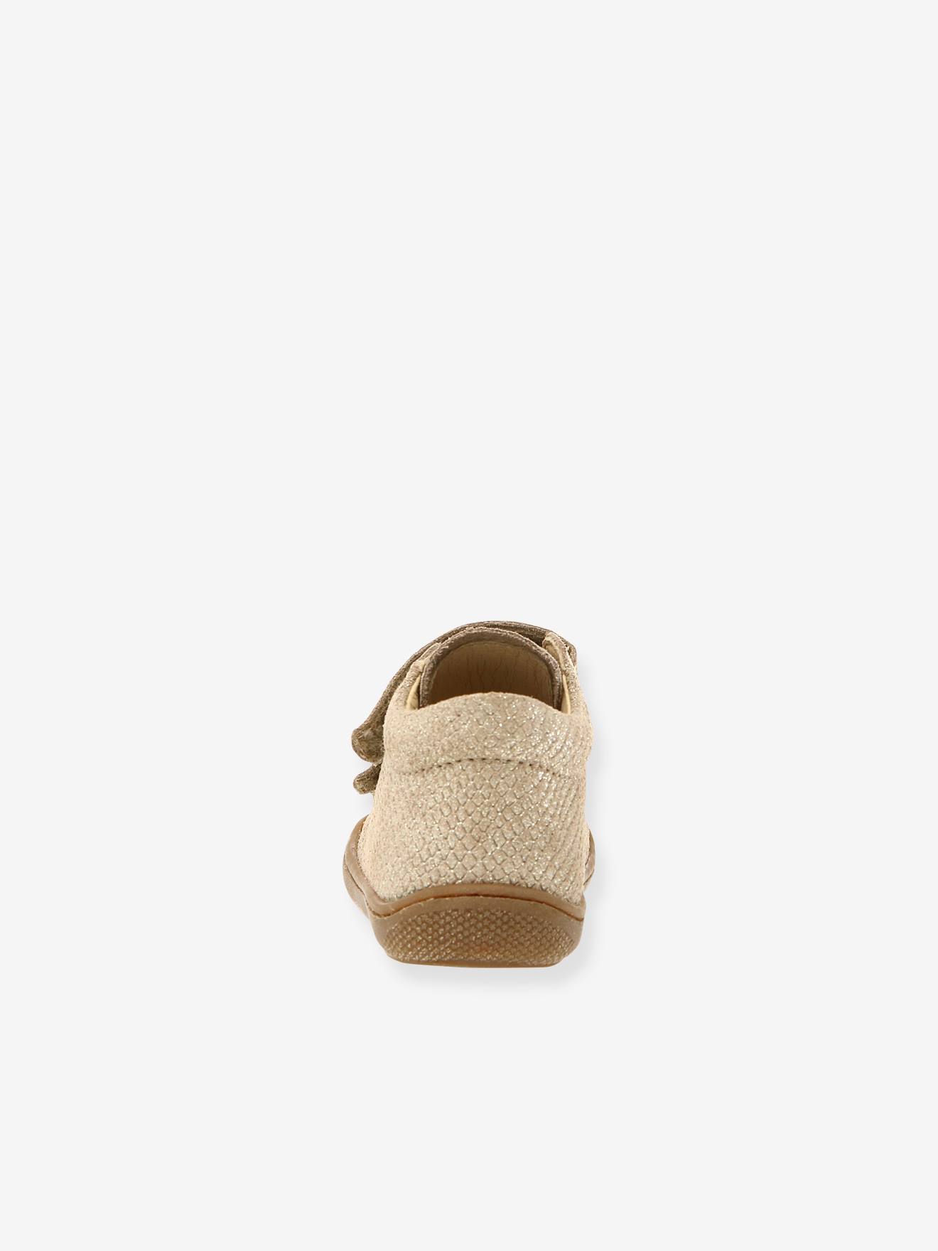 Thumbnail - Baby Lauflernschuhe mit Klett aus weichem Leder NATURINO hell