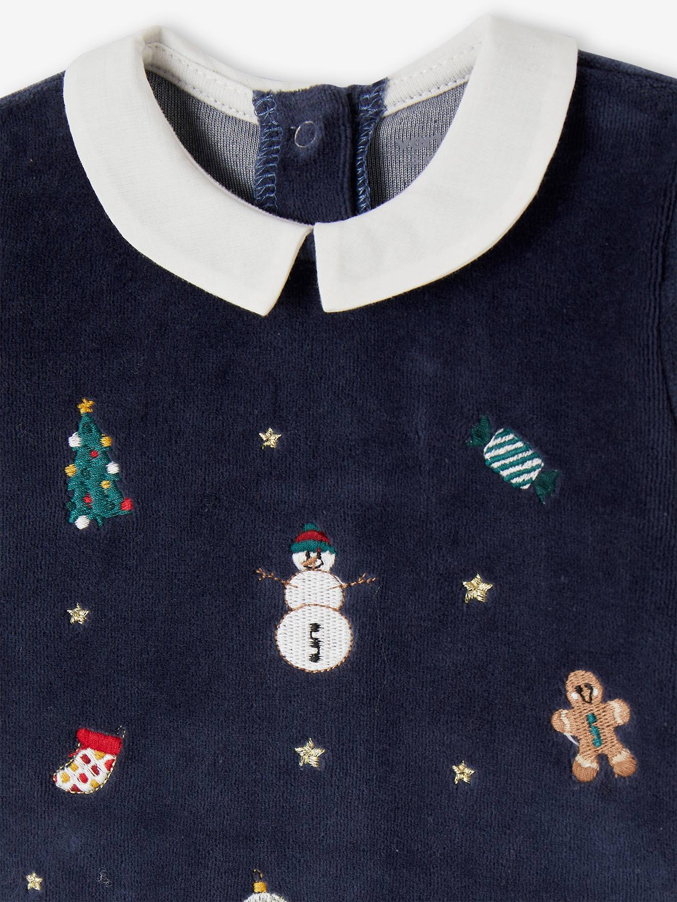 Thumbnail - Baby Weihnachts-Strampler mit Kragen BASIC