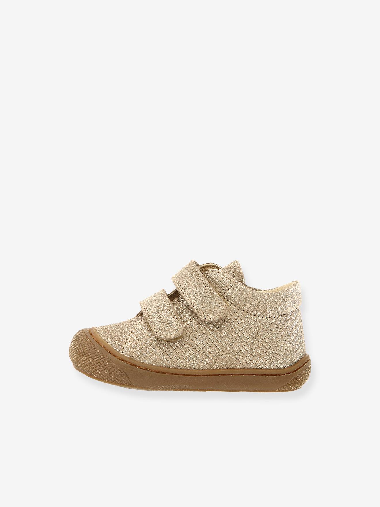 Thumbnail - Baby Lauflernschuhe mit Klett aus weichem Leder NATURINO hell