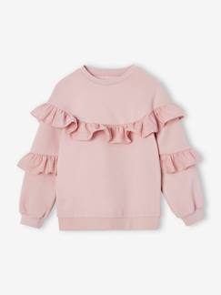 Maedchenkleidung-Mädchen Sweatshirt mit Volants und Recycling-Polyester