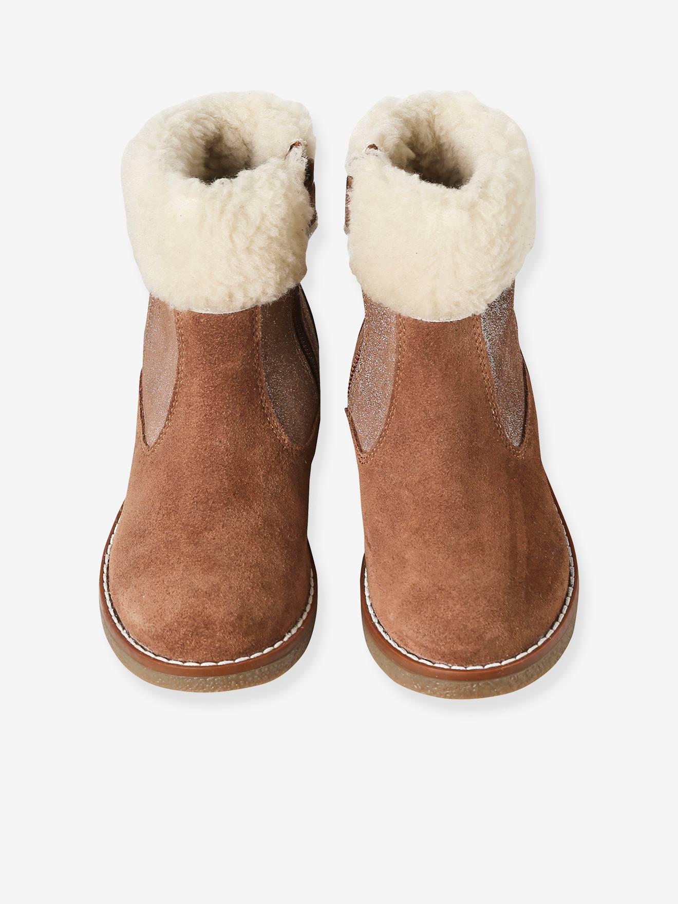 Thumbnail - Mädchen Warmfutter-Boots mit Reißverschluss camel