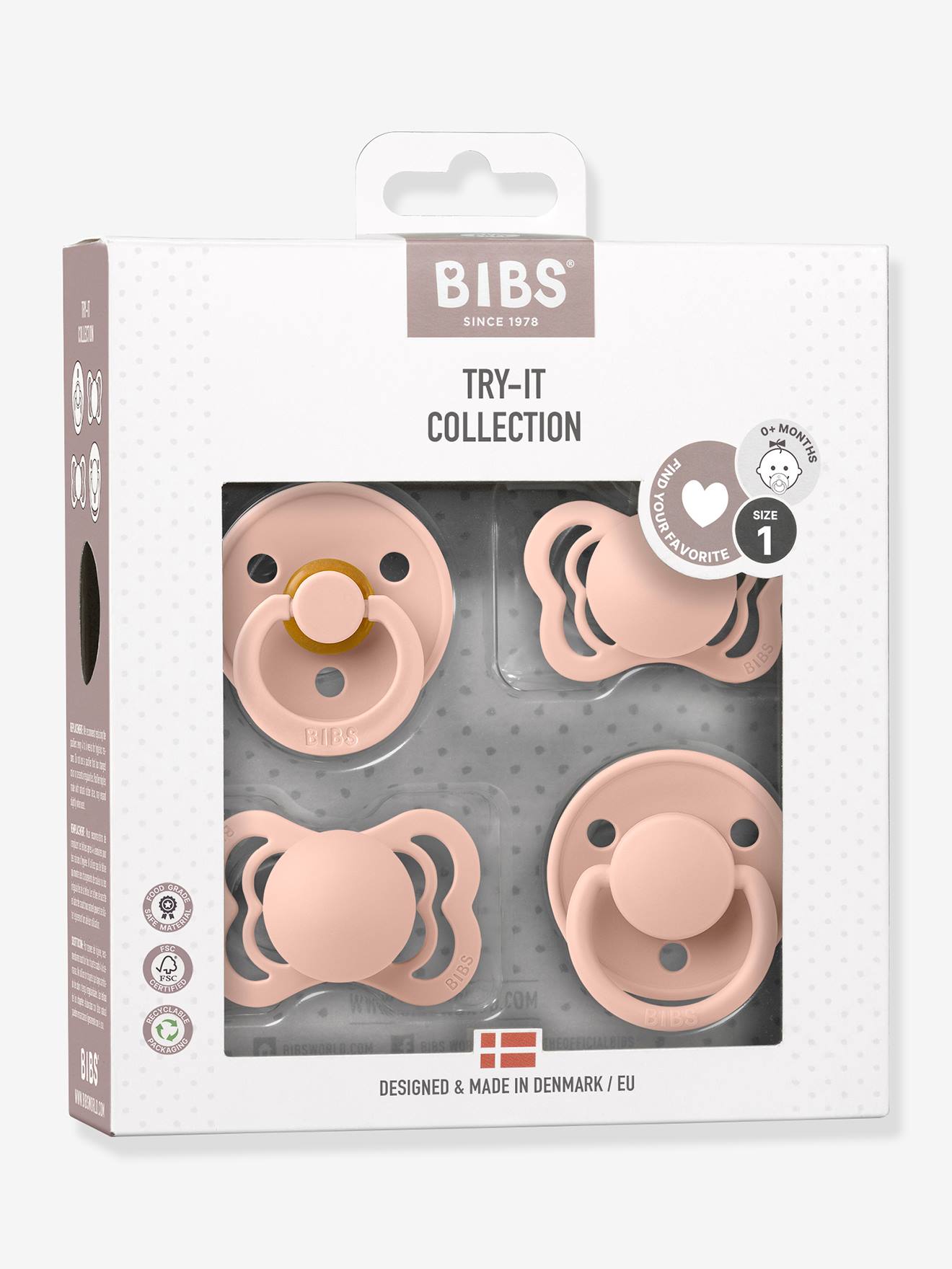 Thumbnail - 4-teiliges Beruhigungssauger-Set TRY IT BIBS blush