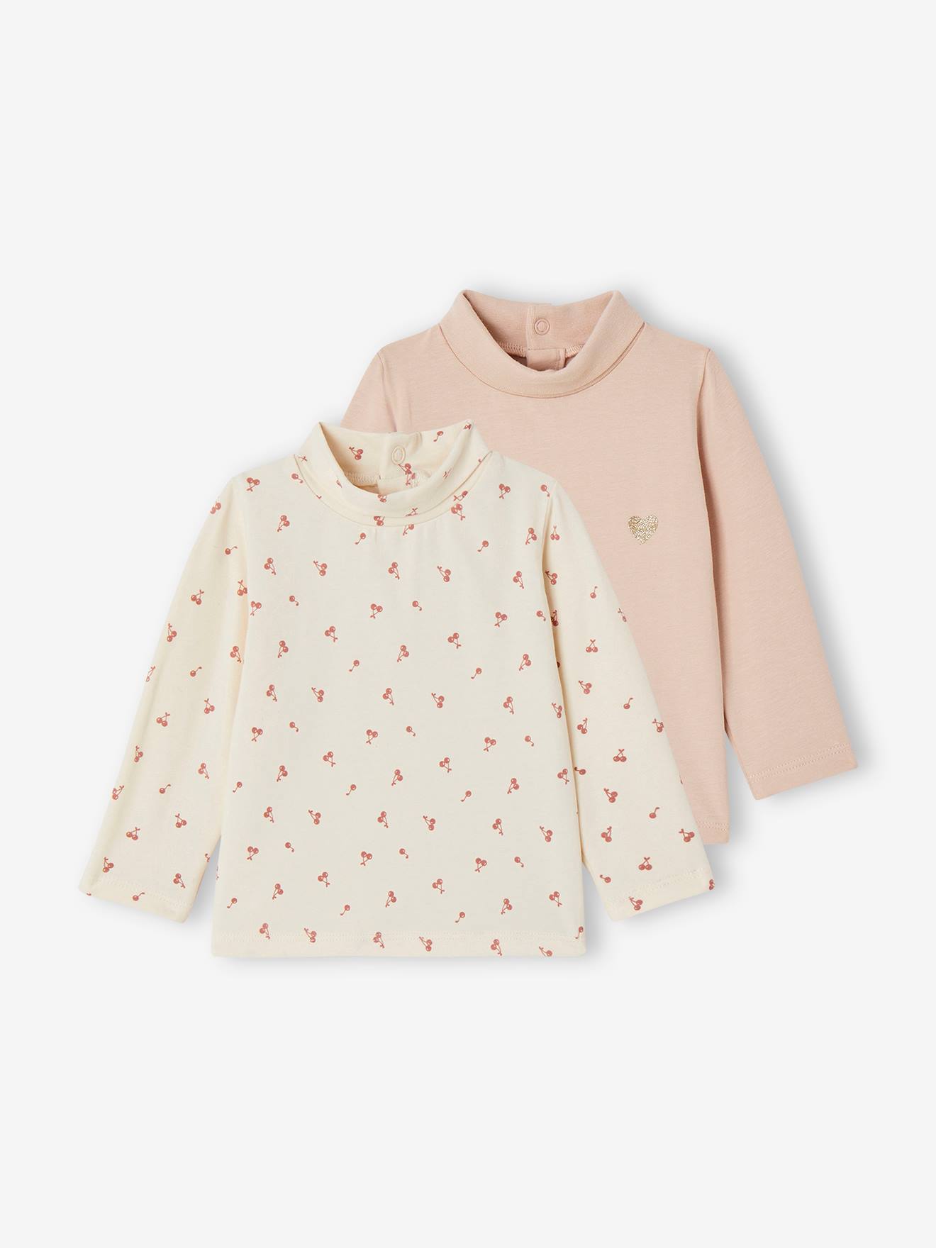 2er-Pack Baby Langarm-Rollkragenshirts BASIC