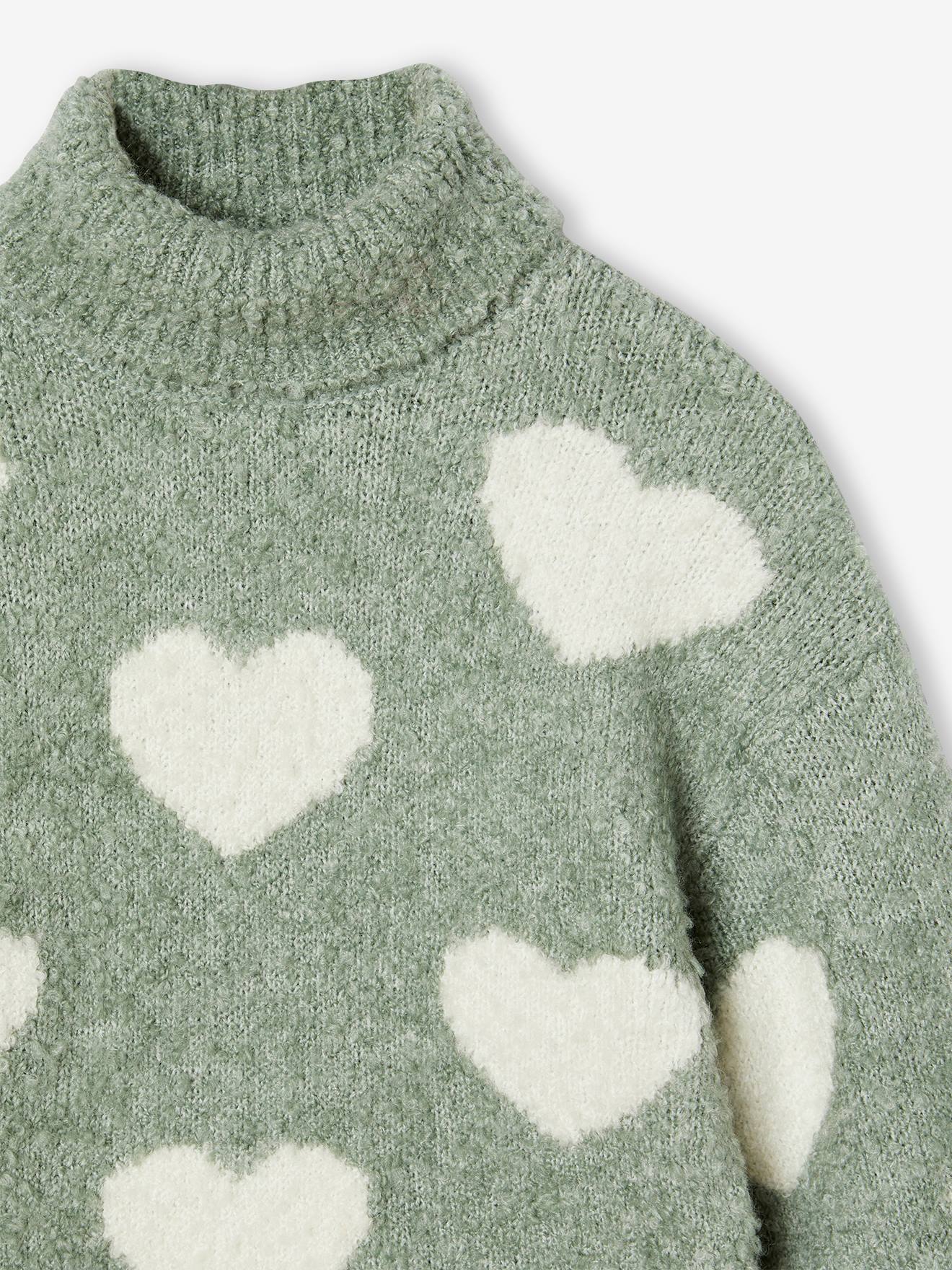 Thumbnail - Flauschiger Mädchen Rollkragenpullover mit Muster