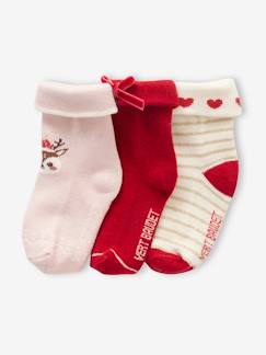 -Mädchen Baby Weihnachts-Geschenkset: 3 Paar Socken Oeko-Tex