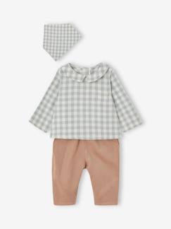 Babymode-Baby-Set: Hemdbody, Cordhose & Halstuch