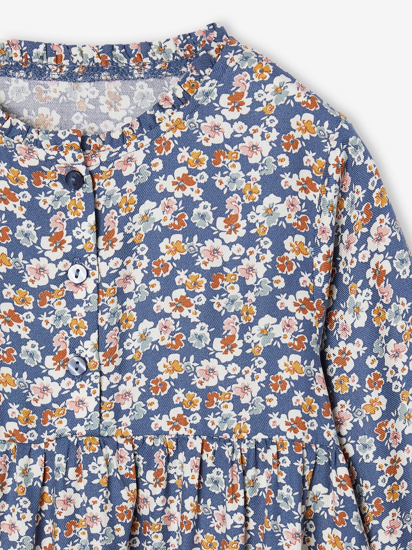 Thumbnail - Mädchen Kleid mit Knopfleiste vorn und Printmuster