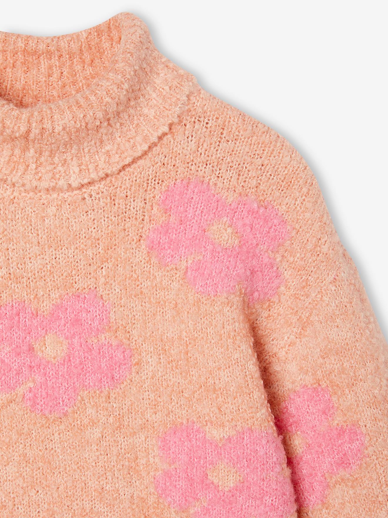 Thumbnail - Flauschiger Mädchen Rollkragenpullover mit Muster