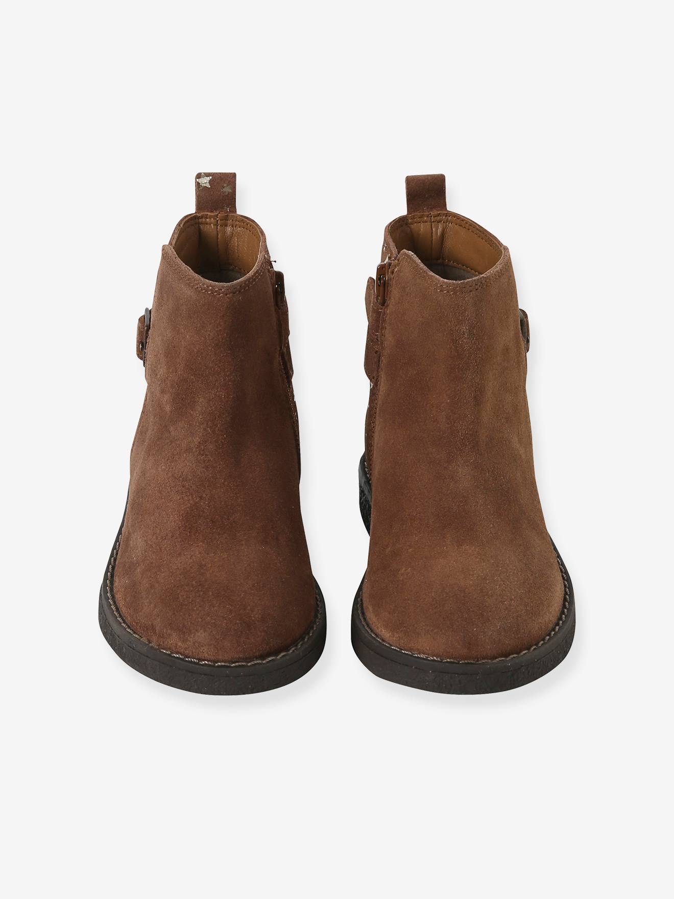 Thumbnail - Mädchen Lederboots mit Anziehtrick und Sternen camel