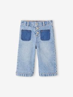 Babymode-Hosen & Jeans-Weite Mädchen Baby Jeans mit Kontrasteffekt, Bundweite verstellbar