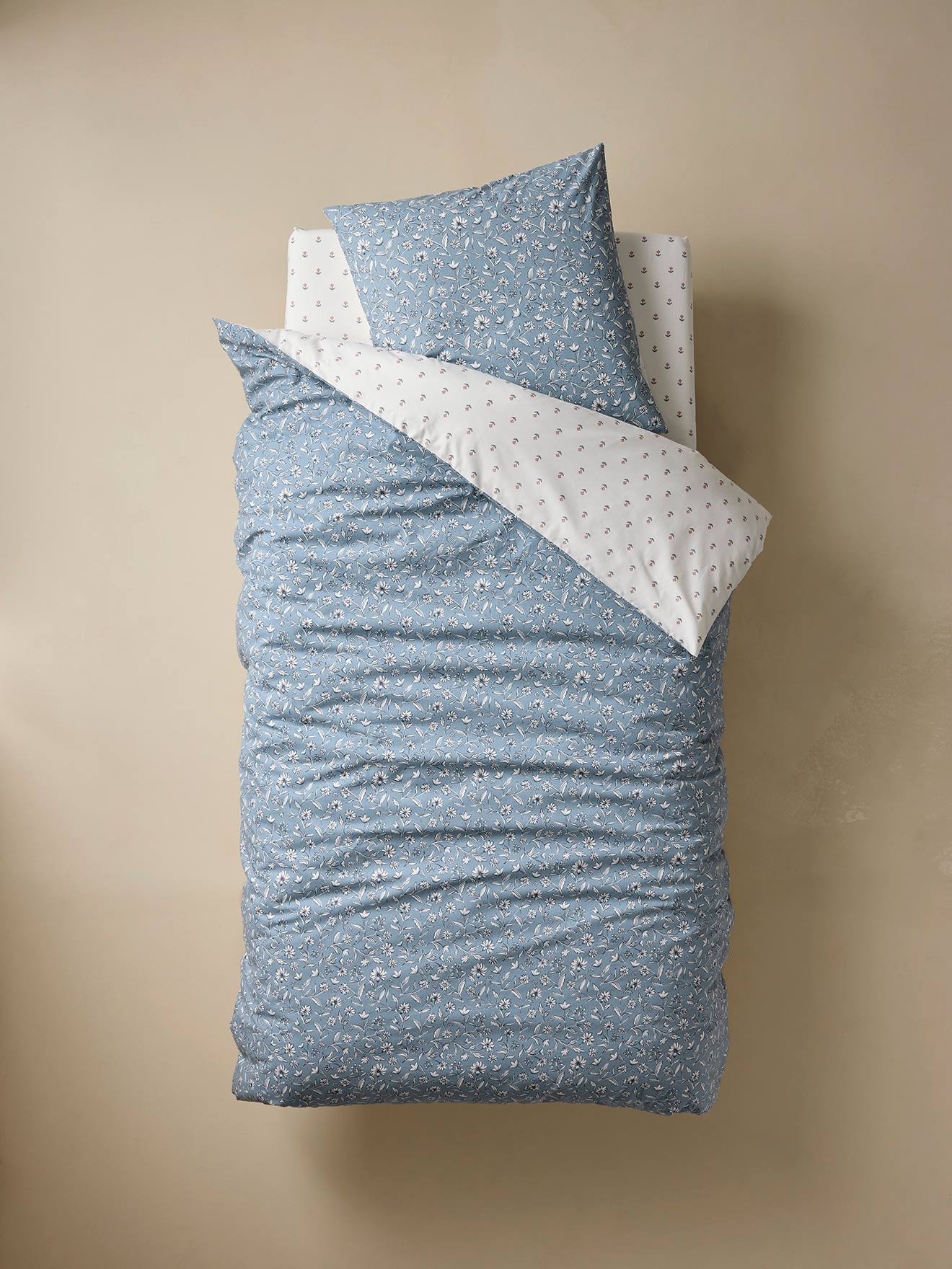 Thumbnail - Wendbares Kinder Bettwäsche-Set INDIEN BLUME mit Recycling-Baumwolle