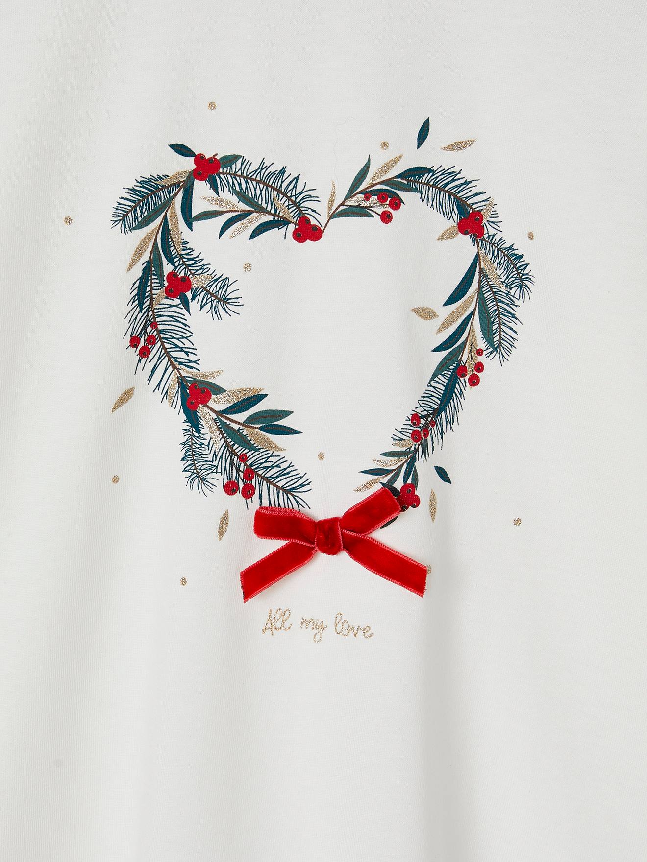 Thumbnail - Mädchen Shirt mit Weihnachtskranz