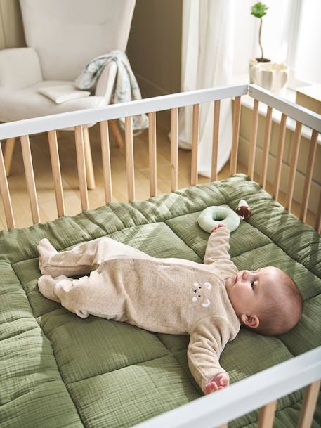 Baby Spieldecke/ Laufstalleinlage Oeko-Tex graubeige+ocker+olivgrün+terrakotta 16