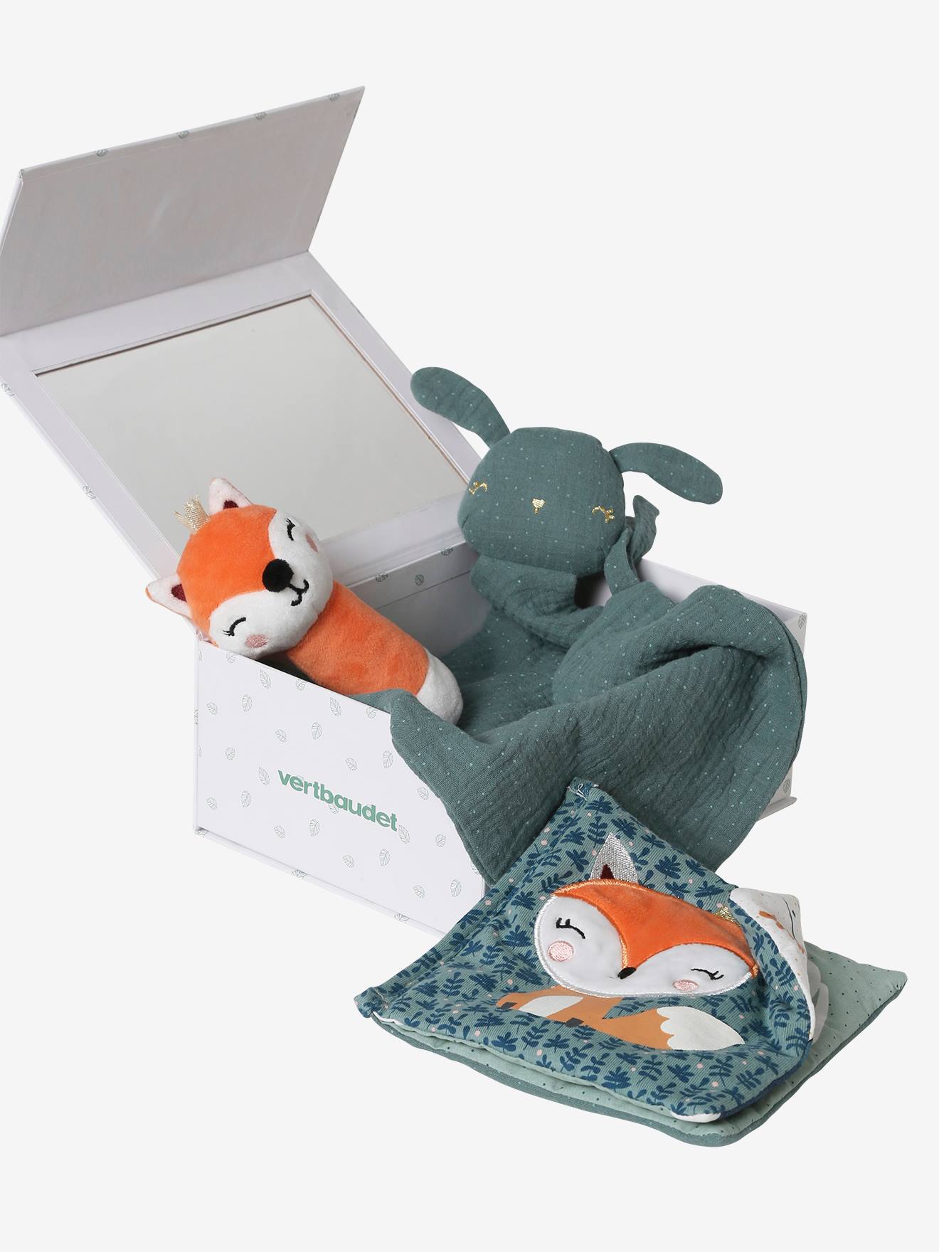 Vertbaudet Baby Geschenk-Set Orange/Grün/Märchenwald Einheitsgröße