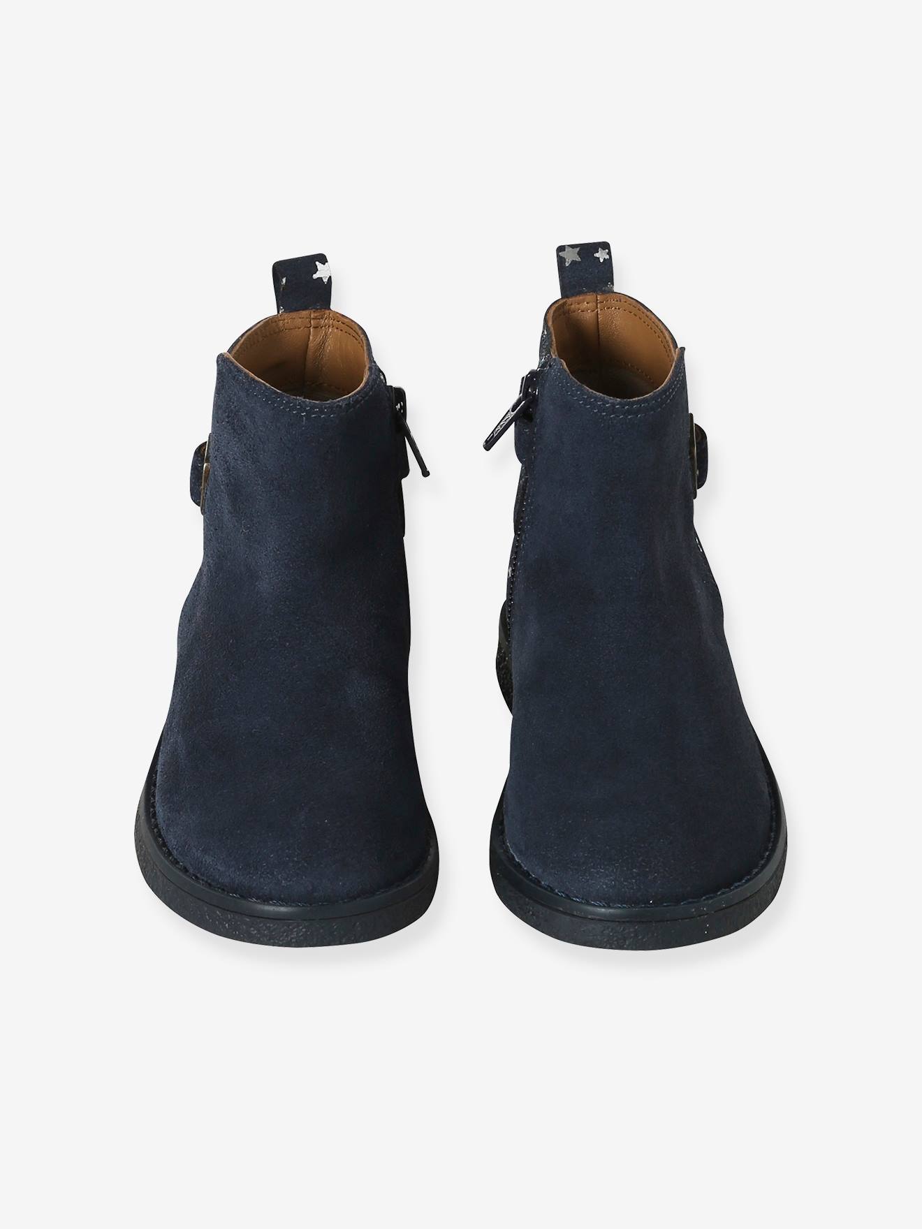 Thumbnail - Mädchen Lederboots mit Anziehtrick und Sternen