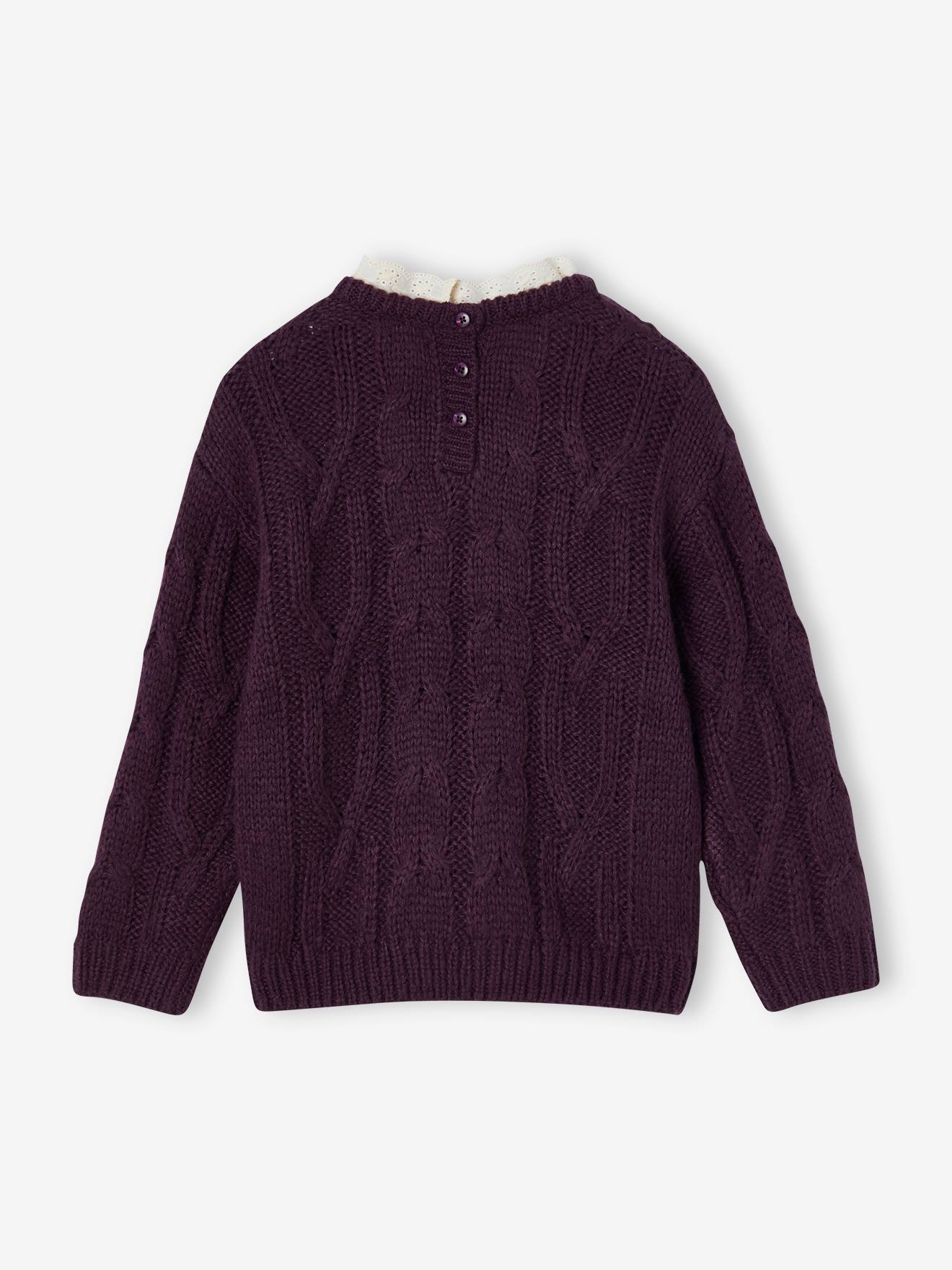 Mädchen-Pullover Mit Zopfmuster – Rundhals, Lange Ärmel, Lockerer Schnitt, Größen 5–14 Jahre