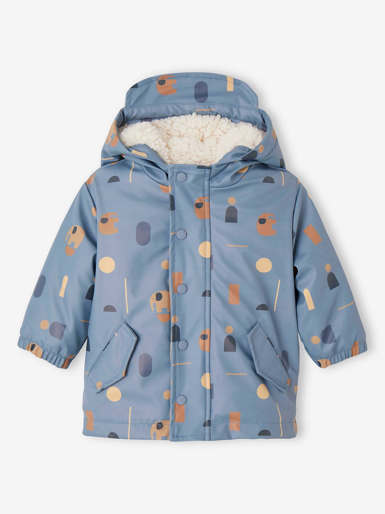vertbaudet Baby Regenjacke mit Teddyfleecefutter und Recycling