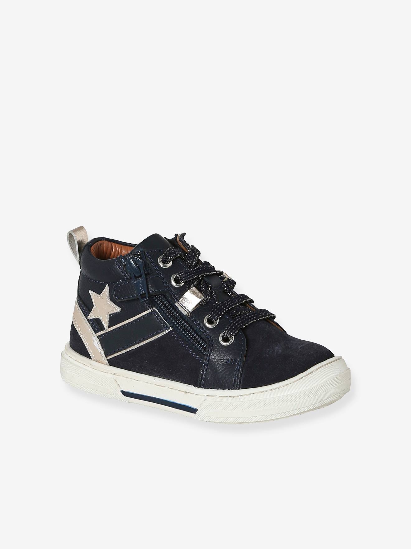 Mädchen High-Sneakers mit Schnürung und Reißverschluss