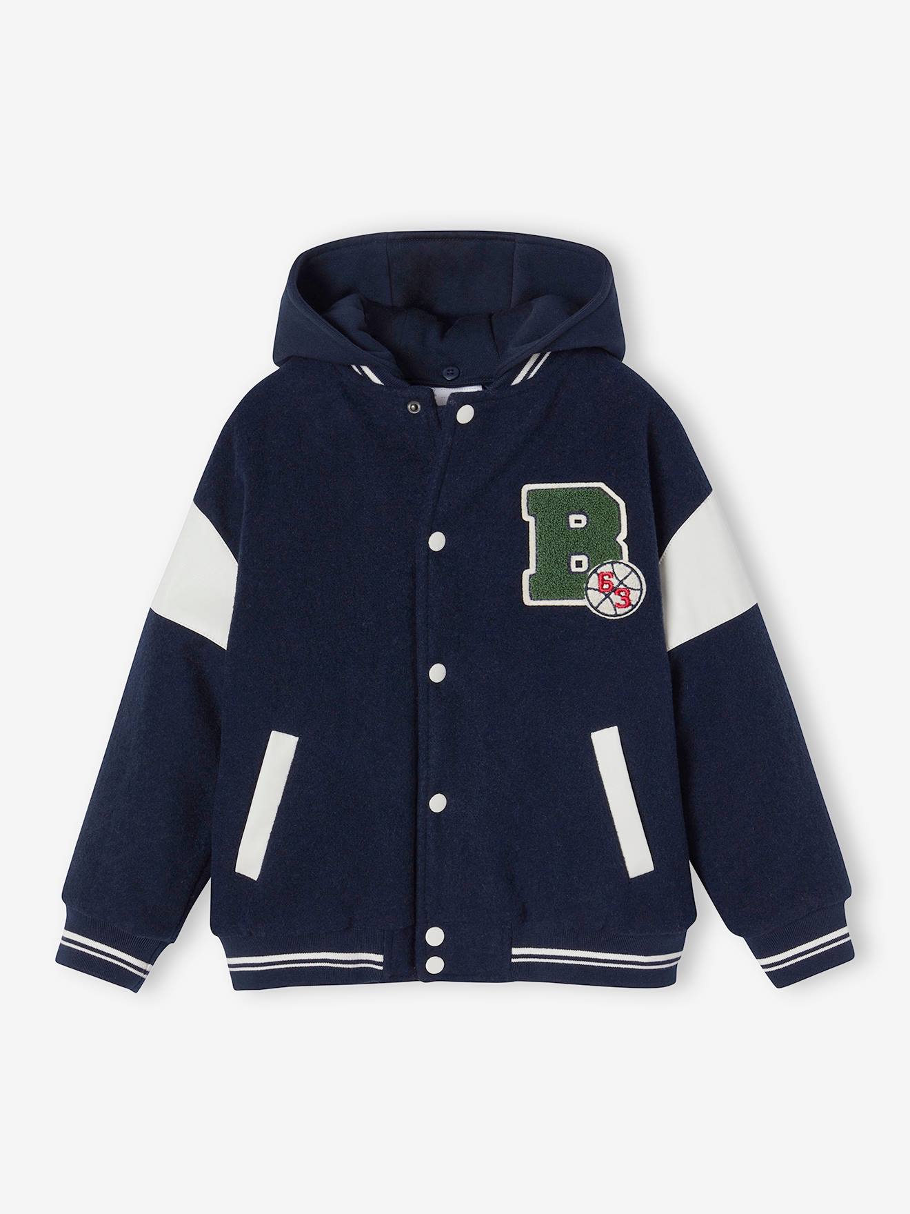 Thumbnail - Jungen Bomberjacke mit abnehmbarer Kapuze und Recycling-Polyester