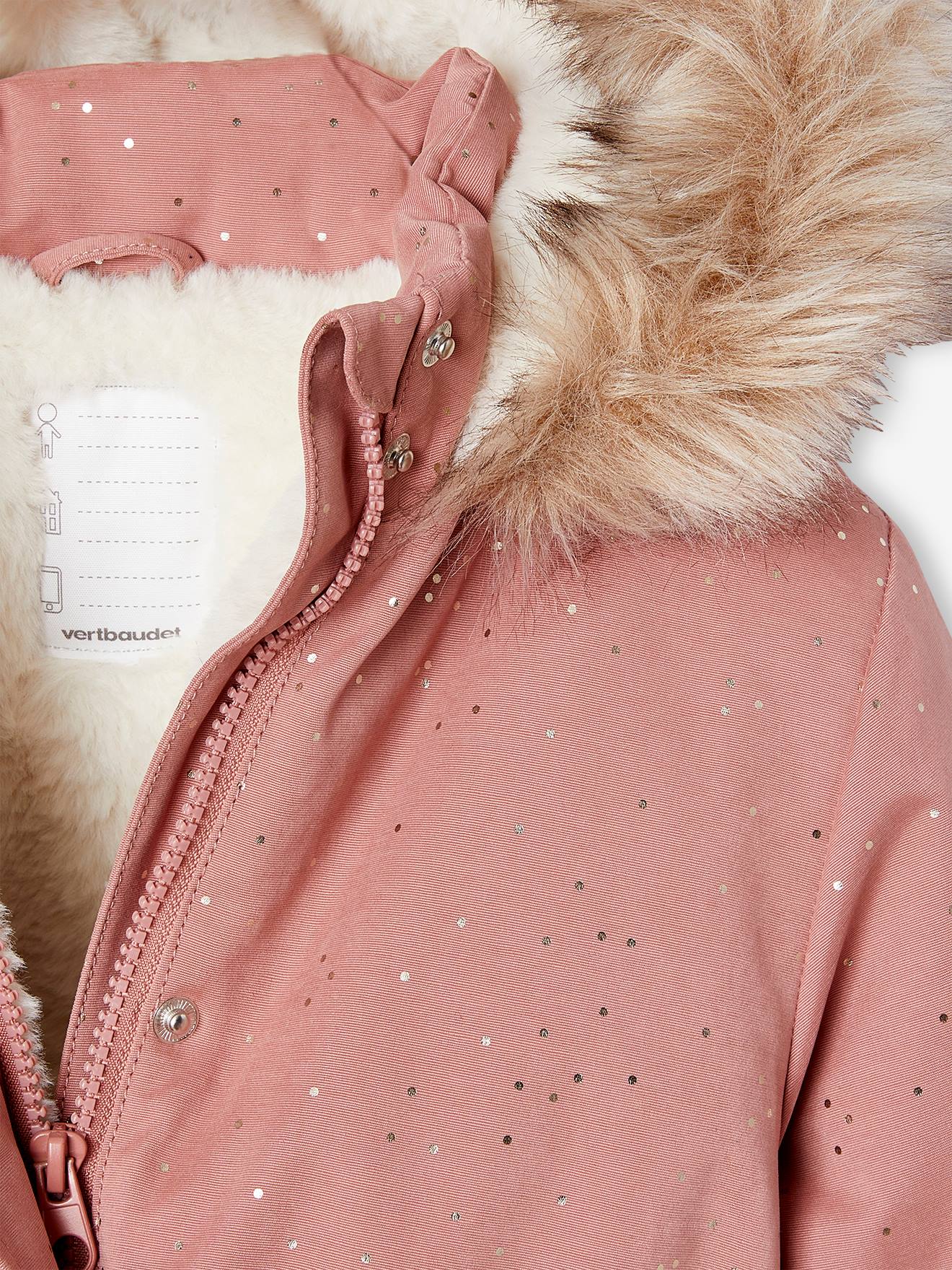 Thumbnail - Warme Mädchen Winterjacke mit Glitzer und Webpelz