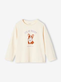 Maedchenkleidung-Shirts & Rollkragenpullover-Mädchen Shirt mit Hundeprint und Recycling-Baumwolle