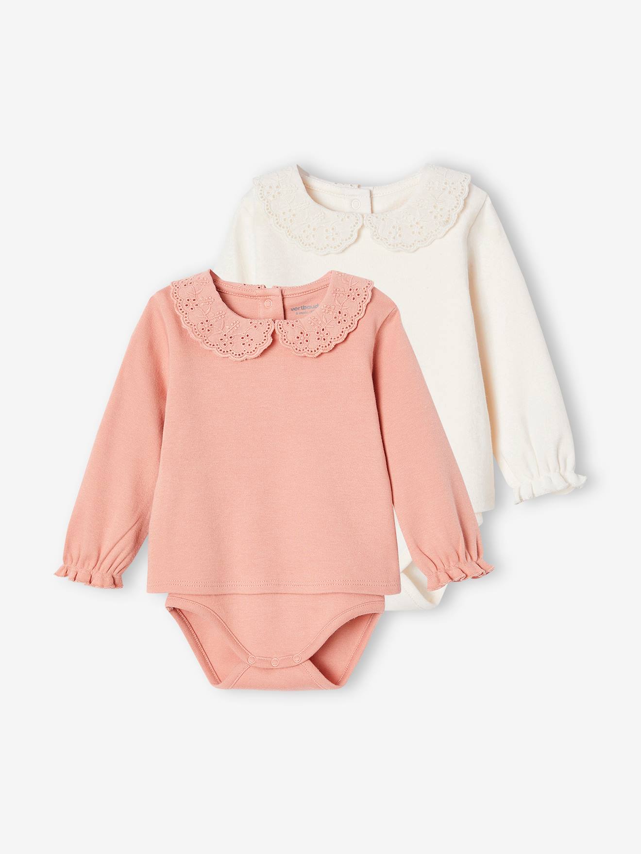 2er-Pack Baby Langarm-Shirtbodys mit langen Ärmeln