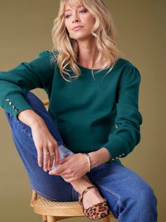 Umstandsmode-Pullover & Strickjacken-Feinstrick-Umstandspullover mit goldenen Knöpfen ENVIE DE FRAISE