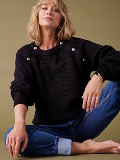 Umstandsmode-Pullover & Strickjacken-Feinstrick-Pullover mit Knöpfen für Schwangerschaft und Stillzeit ENVIE DE FRAISE