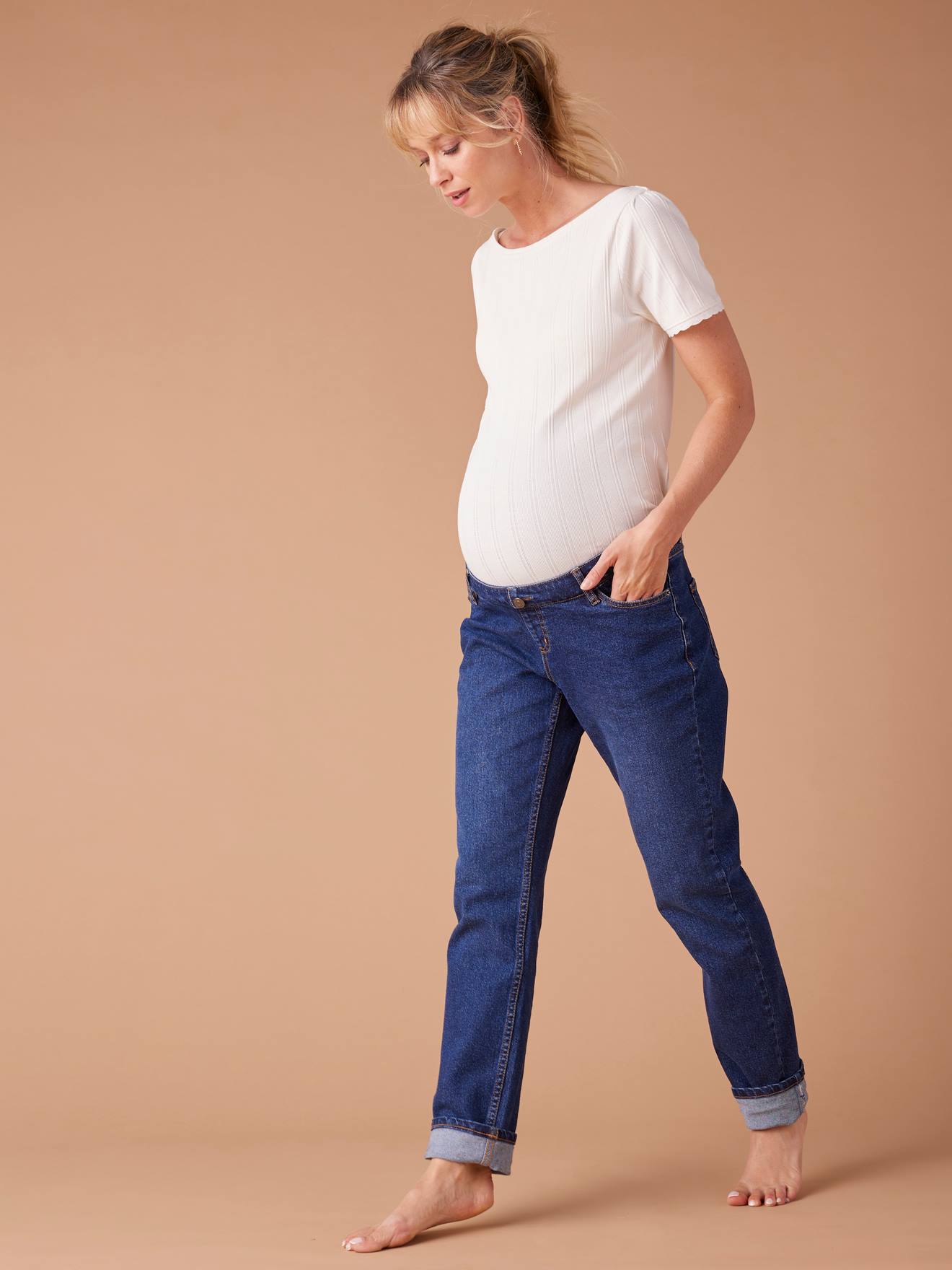 Thumbnail - Mom-Jeans für die Schwangerschaft ENVIE DE FRAISE mit abnehmbarem Einsatz