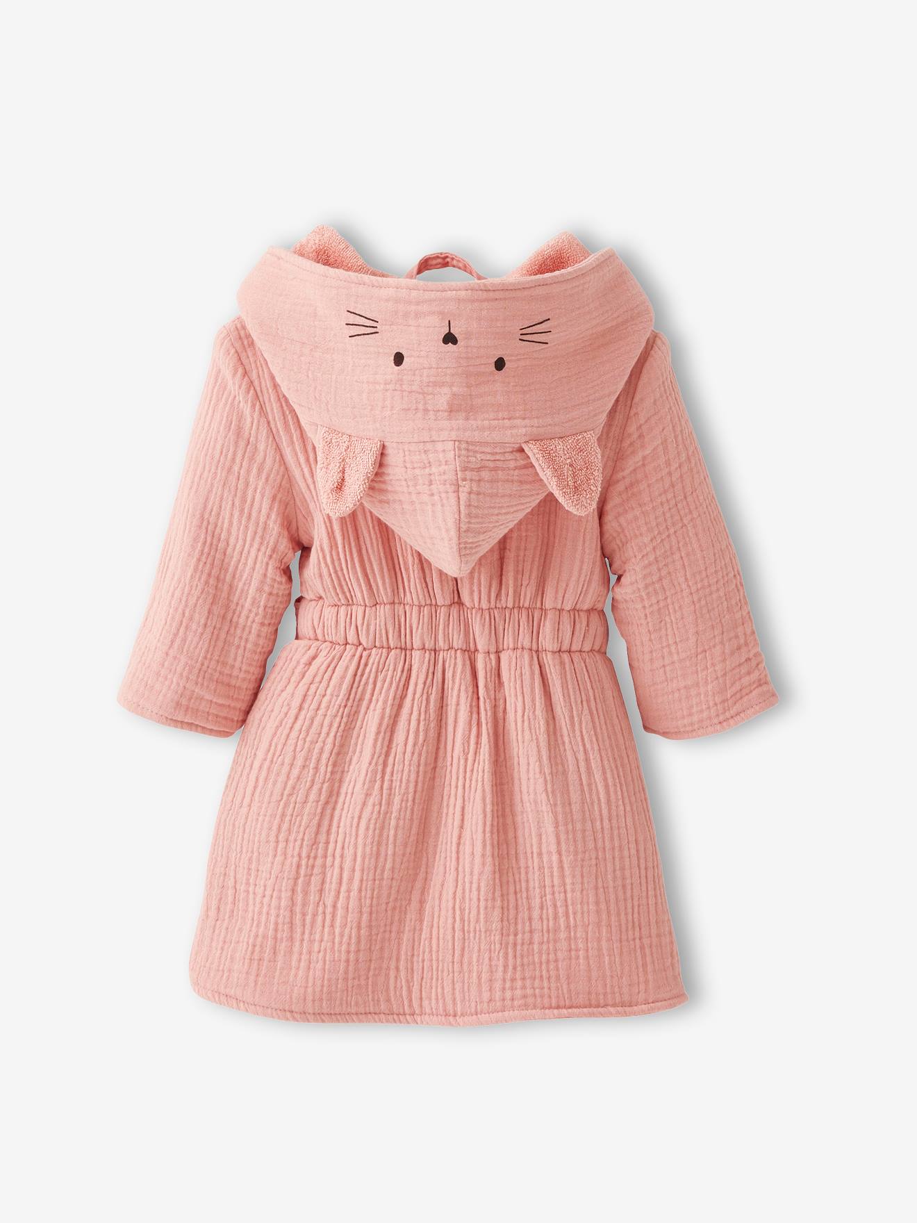 Thumbnail - Bio-Kollektion: Baby Tier-Bademantel mit Musselin