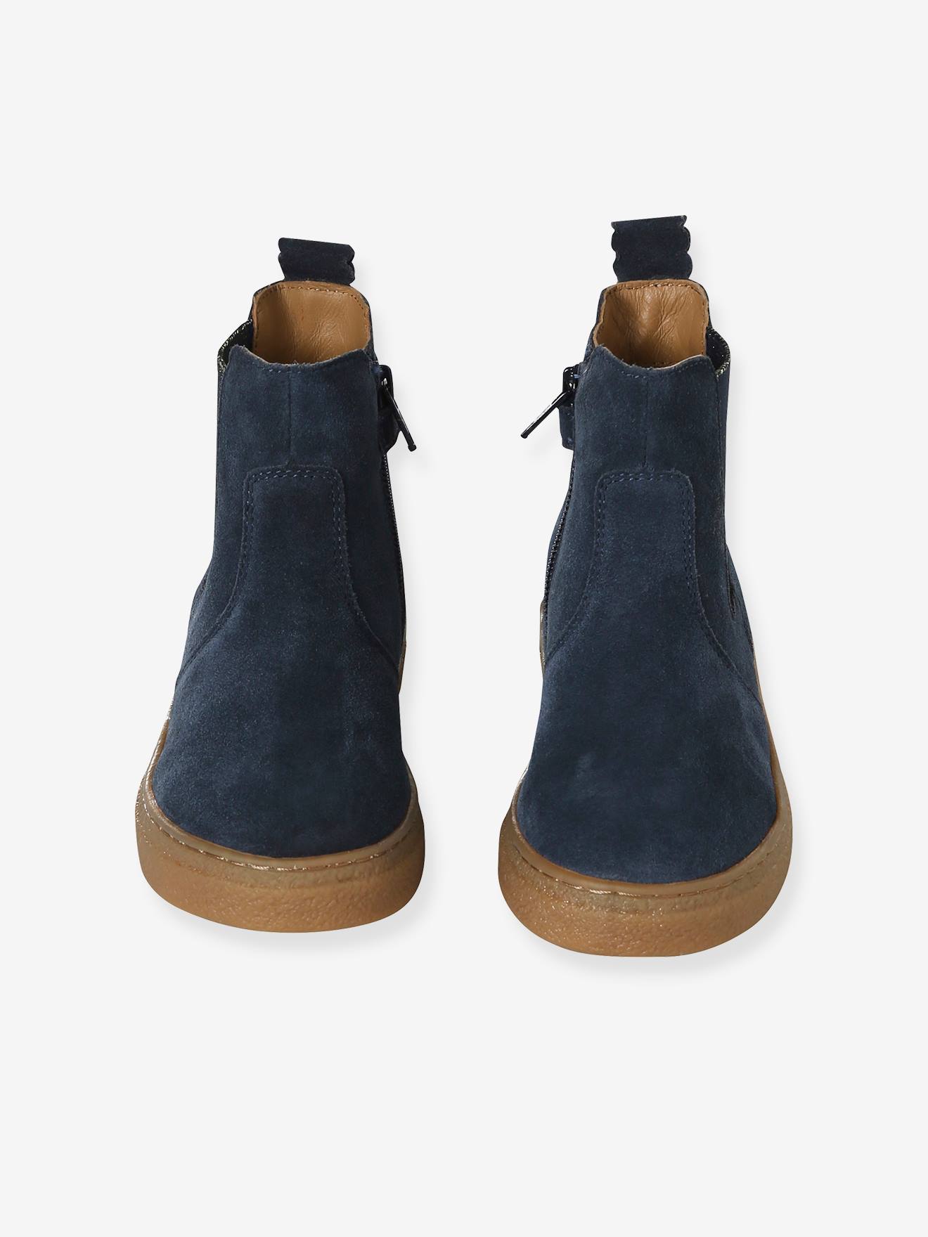 Thumbnail - Mädchen Leder-Boots mit Reißverschluss und Dehneinsatz