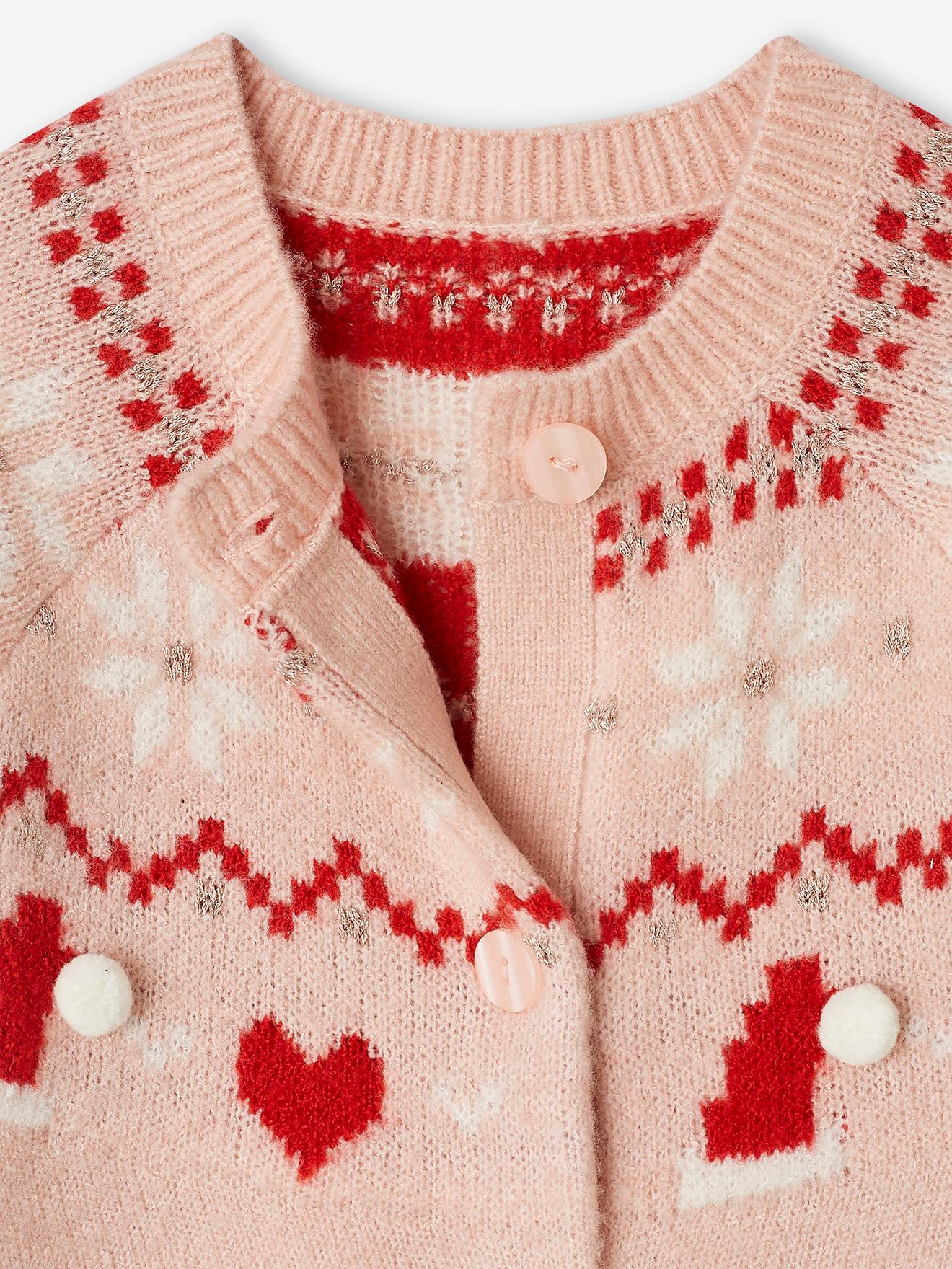 Thumbnail - Weihnachtlicher Mädchen Cardigan mit Glanzeffekt