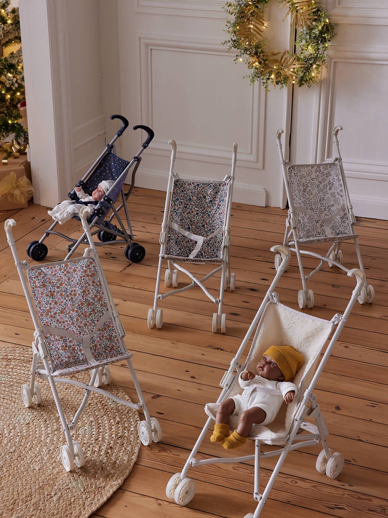 vertbaudet Puppen-Buggy in wollwei/mini cocoon