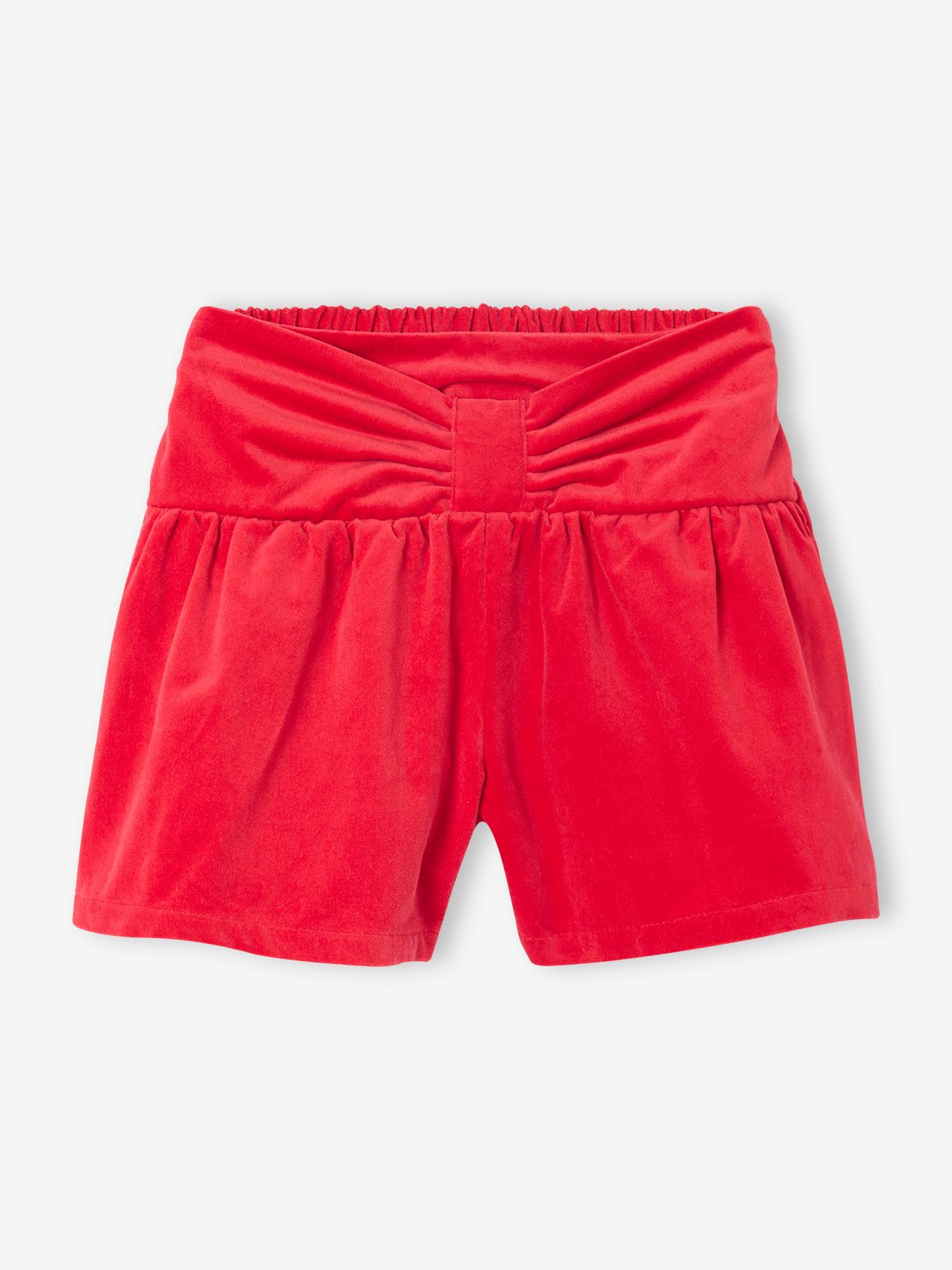Mädchen Samtshorts mit Schleife vorn