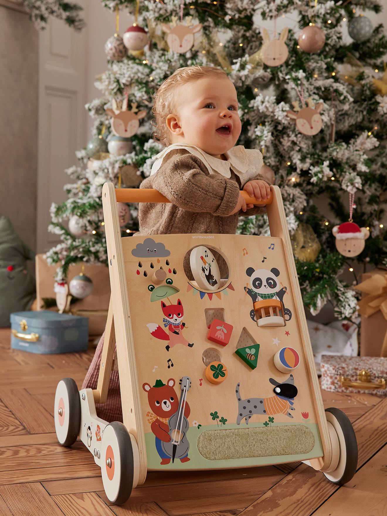 Baby Lauflernwagen HAPPY ANIMALS aus Holz FSC®