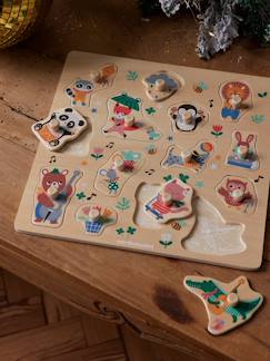 Spielzeug-Lernspielzeug-Baby Steckpuzzle HAPPY ANIMALS aus Holz FSC®